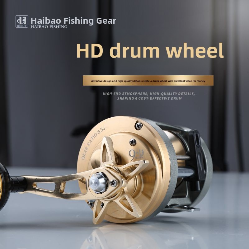 Ice Fishing Line - بكرة صيد معدنية HD300، بكرة بطيئة،