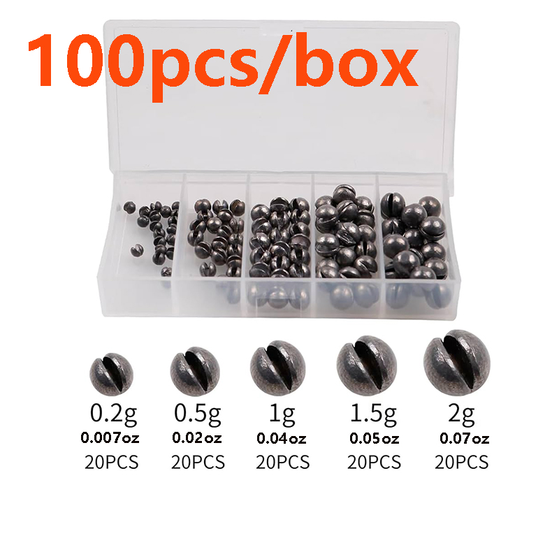 Fishing Line Box - 100 قطعة/صندوق مجموعة أثقال رصاص أحادية